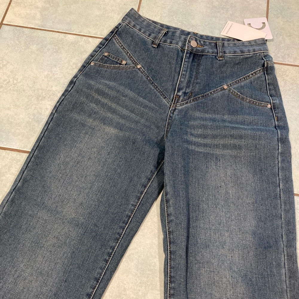 Commense Vintage Wash Denim Straight Leg Jeans